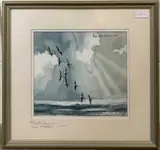 Brents coming in near Marston by Hugh Brandon Cox, watercolour, sold Nov 2022