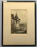Old Tolbooth Edinburgh, drypoint etching, limited to 300 proofs with Academy Proof stamp to lower left by Andrew Watson Turnbill Ra Rsa Ps, etching, sold Nov 2022