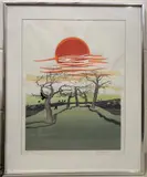 Trees by Robert Barnes, linocut, sold Nov 2022