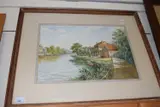 Study of the swan hotel, watercolour, framed and glazed by F Oxley, WATERCOLOUR, sold Oct 2022