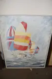Study of a boat race, oil on canvas by Stephen Kaye, OIL ON CANVAS, sold Oct 2022