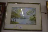 Rydal water, watercolour, framed and glazed by Emmie Pinchin, WATERCOLOUR, sold Oct 2022