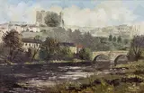Richmond Castle and River Swale by Gerald Hodgson, oil on board, offered Oct 2022