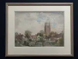 Rural scene with staffage attending to a by George Robert Rushton, watercolour, sold Oct 2022
