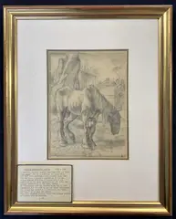 Old Bones by Charles Tunnicliffe, pencil, sold Oct 2022