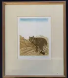 Wild Cat by Ailsa Kennedy, etching, sold Oct 2022