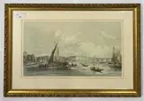 Waterloo Bridge from the west with a boat race by William Parrott, print (other), offered Oct 2022