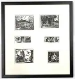 Six windowed giclee prints of original woodcuts by Horace Tuck, giclee, sold Oct 2022