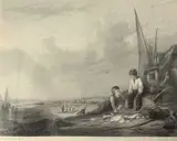 Fisher-Boys: Coast of Norfolk by Arthur Wilmore, engraving, offered Oct 2022