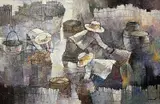 The Reapers by Noparat Livisddhi, oil on canvas, sold Oct 2022