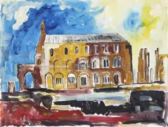 Binham Priory by Brian Edwards, 2017, acrylic on canvas, sold Oct 2022