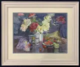 Still life with flowers by Sergei Kovalenko, watercolour, sold Oct 2022