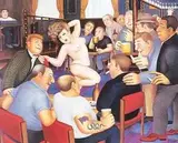 Lunchtime Refreshment by Beryl Cook, print, sold Oct 2022