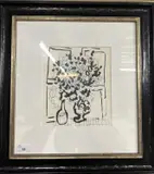 Black and Blue Bouquet by Marc Chagall, lithograph, offered Oct 2022
