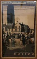 London & North Eastern Railway, Original colour lithograph poster of Boston Market Place by Austin Cooper, lithograph, sold Oct 2022