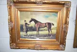 Race horse, gilt framed by Reproduction Oleograph Print, PRINT, sold Oct 2022