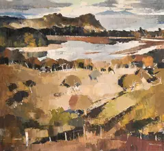 The Mouth of the Puhoi by Peter McIntyre, oil on board, sold Jul 2024