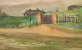 Looking inland from Seaford Head by Reg Turner, oil on board, sold Jul 2024