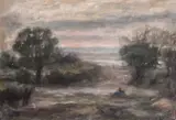Sitting by Stream by Georges Weissbort, oil on canvas, sold Jul 2024