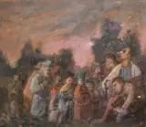 A collection of five studies featuring figures by Georges Weissbort, oil on board, sold Jul 2024