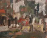 A collection of five studies featuring figures by Georges Weissbort, oil on board, sold Jul 2024