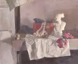 A still life featuring a classical statue by Georges Weissbort, oil on canvas, sold Jul 2024