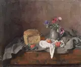 A still life featuring a loaf of bread by Georges Weissbort, oil on canvas, sold Jul 2024