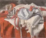 A still life with prayer shawl and a chalice by Georges Weissbort, oil on canvas, sold Jul 2024