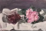 A still life of flowers and fruit by Georges Weissbort, oil on canvas, sold Jul 2024