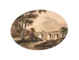 Sepia watercolour by William Gilpin, watercolour, sold Jul 2024