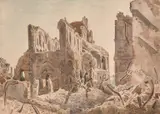 A view of bomb damage in Cologne by William Warden, watercolour, offered Jul 2024