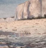 Birling Gap by Frank Hills, watercolour and gouache, sold Jul 2024