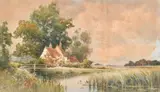 Near Walberswick by Wiggs Kinnaird, watercolour, sold Jul 2024
