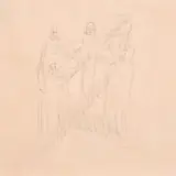 With studio stamp by Stanley Spencer, Pencil Drawing - Figures carrying the cross, with studio stamp, sold Jul 2024