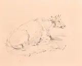 Untitled by Peter De Wint, 1838, Pencil and watercolour - Cattle studies, sold Jul 2024