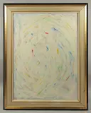 TURKISH ARTIST: untitled abstract study in white, painted on canvass by Mübin Orhon, oil, sold Jun 2024
