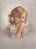 Italian School, a pair of oil on canvas head studies of young girls, both signed, each 10.25" x 7.75" (26 x 19.5cm), (2) by Filipo Marantonio, oil on canvas, sold Jun 2024