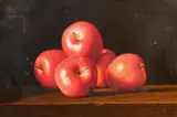 French, a still life study of red apples by Jean-Claude Chauray, oil on canvas, sold Jun 2024