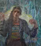 Corn Grower by Noe Nesterovich Gedenidze, oil on canvas, sold Jun 2024