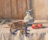 A still life study of fabric by George Weissbort, oil on canvas, sold Jun 2024