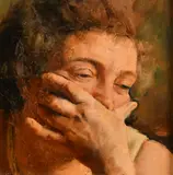 Untitled by George Weissbort, oil on board, sold Jun 2024
