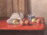 A still life study of a basket of flowers by George Weissbort, oil on canvas, sold Jun 2024