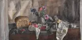 A still life of a jug of flowers by George Weissbort, oil on canvas, sold Jun 2024