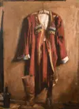 A study of a traditional costume and boots by George Weissbort, oil on canvas, sold Jun 2024