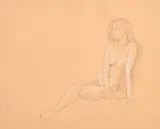 A collection of four studies of female nudes by George Weissbort, pencil, sold Jun 2024