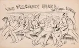 The Treasury Bench Getting Flabby by Francis Carruthers Gould, ink, sold Jun 2024