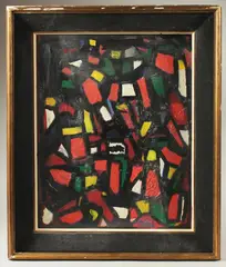 Abstract composition by Nejad Melih Devrim, oil, sold May 2024