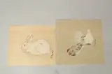 RABBIT AND DOVES, two late 19th century original Japanese woodblock prints, (2) by Ogata Gekkō, print (other), sold May 2024