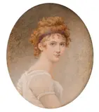 French School, a miniature portrait of Mme by Jerome Girardier, watercolour, sold Apr 2024