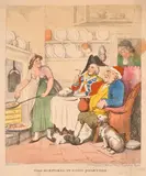 The Corporal in Good Quarters by Thomas Rowlandson, etching, sold Apr 2024